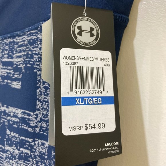Under Armour Blue Orange Women's XL Heatgear‎ Compression Leggings $54 - Picture 5 of 12